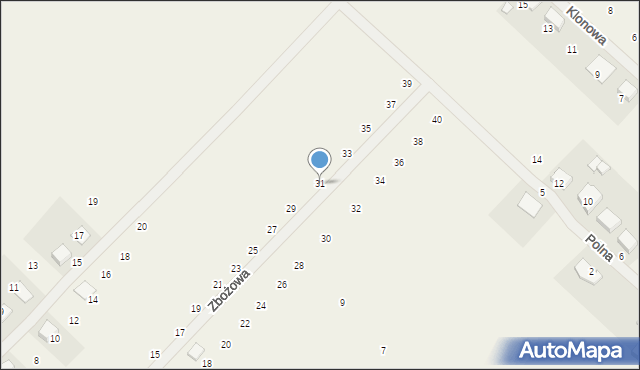 Nowinki, Zbożowa, 31, mapa Nowinki