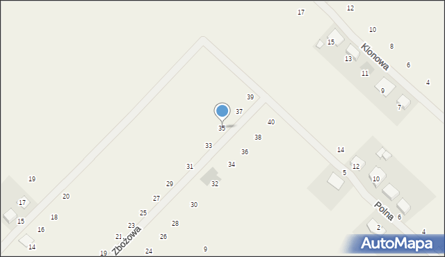 Nowinki, Zbożowa, 35, mapa Nowinki