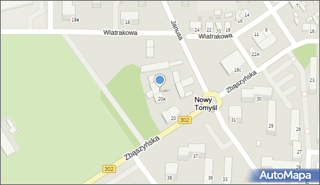 Nowy Tomyśl, Zbąszyńska, 20b, mapa Nowy Tomyśl