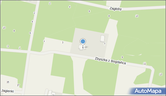 Pelagia, Zbyszka z Bogdańca, 5, mapa Pelagia