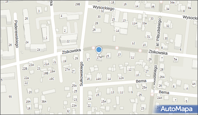 Piastów, Żbikowska, 17A, mapa Piastów