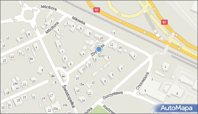 Poznań, Zbyłowita, 7, mapa Poznania