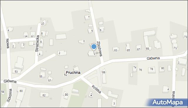 Pruchna, Zbożowa, 1, mapa Pruchna