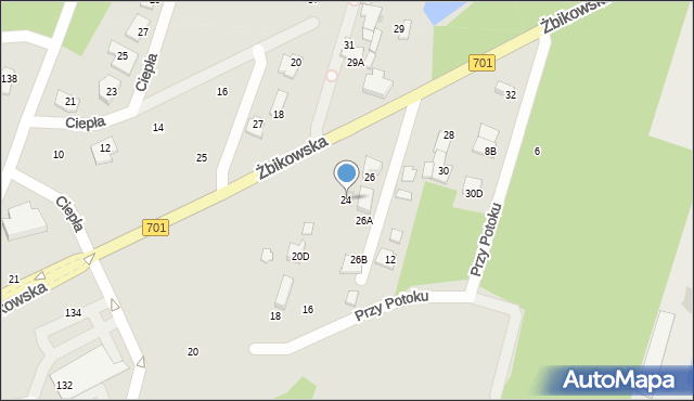 Pruszków, Żbikowska, 24, mapa Pruszków