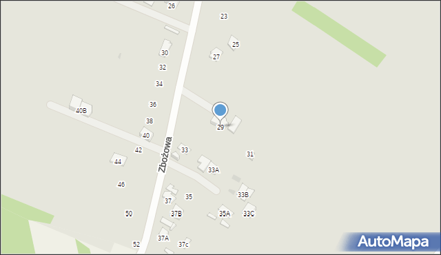 Radom, Zbożowa, 29, mapa Radomia