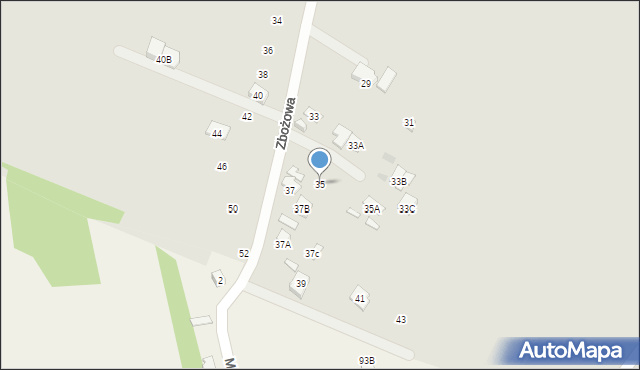 Radom, Zbożowa, 35, mapa Radomia