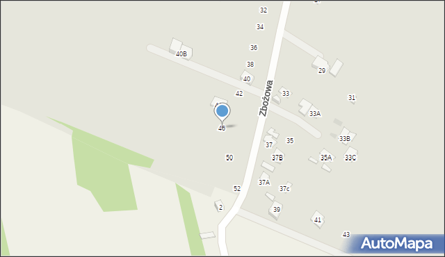 Radom, Zbożowa, 46, mapa Radomia