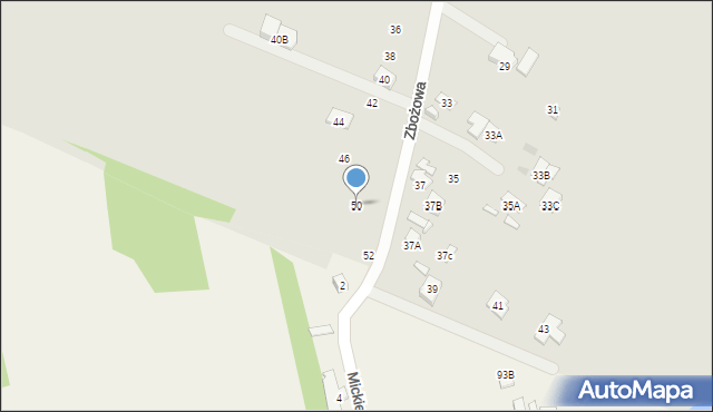 Radom, Zbożowa, 50, mapa Radomia