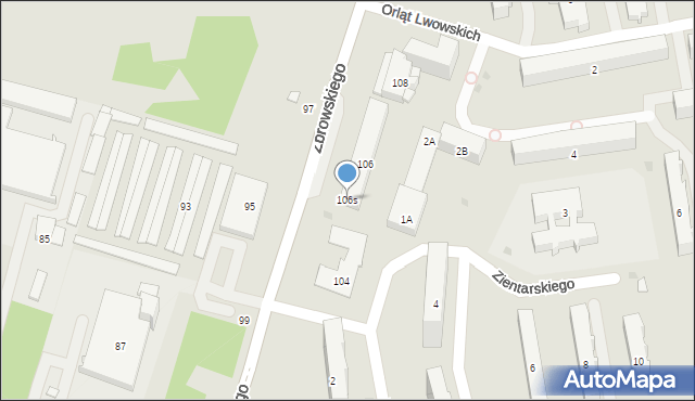 Radom, Zbrowskiego Stanisława, 106s, mapa Radomia