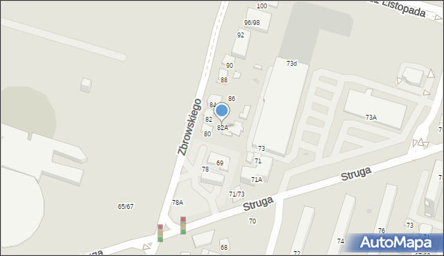 Radom, Zbrowskiego Stanisława, 82A, mapa Radomia