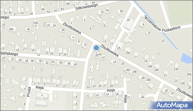 Radzyń Podlaski, Zbulitowska, 10, mapa Radzyń Podlaski