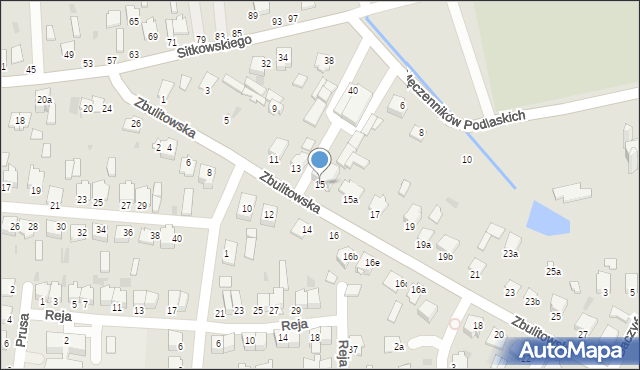 Radzyń Podlaski, Zbulitowska, 15, mapa Radzyń Podlaski