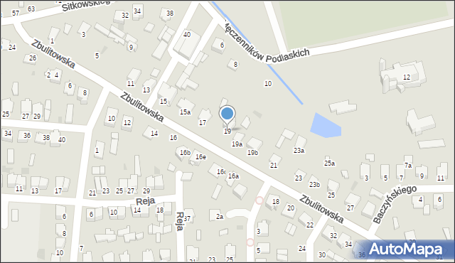 Radzyń Podlaski, Zbulitowska, 19, mapa Radzyń Podlaski