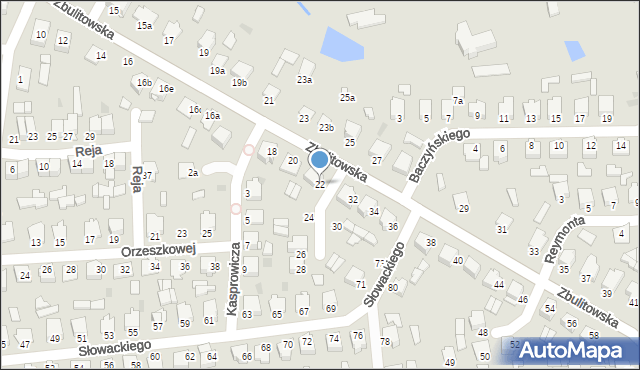 Radzyń Podlaski, Zbulitowska, 22, mapa Radzyń Podlaski