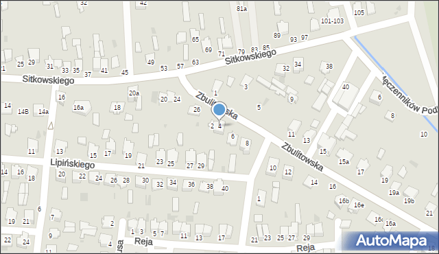 Radzyń Podlaski, Zbulitowska, 4, mapa Radzyń Podlaski