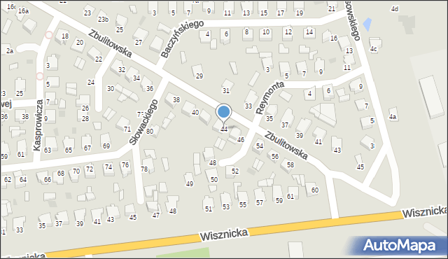 Radzyń Podlaski, Zbulitowska, 44, mapa Radzyń Podlaski
