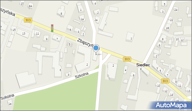 Siedlec, Zbąszyńska, 1a, mapa Siedlec