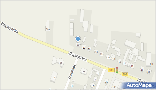 Siedlec, Zbąszyńska, 30, mapa Siedlec