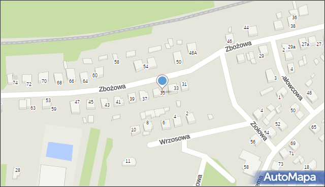 Siewierz, Zbożowa, 35, mapa Siewierz