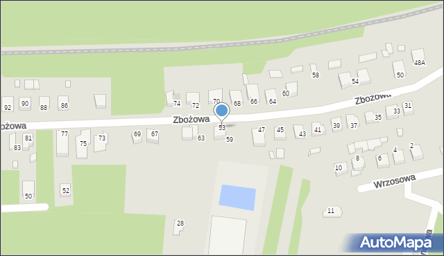 Siewierz, Zbożowa, 53, mapa Siewierz