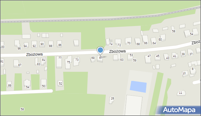 Siewierz, Zbożowa, 67, mapa Siewierz