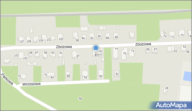 Siewierz, Zbożowa, 83, mapa Siewierz