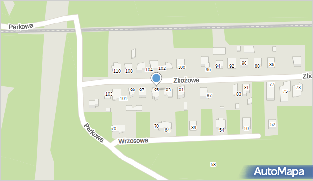 Siewierz, Zbożowa, 95, mapa Siewierz