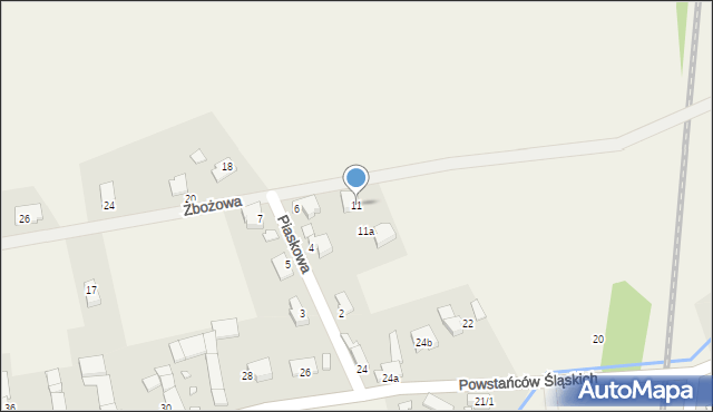 Skoroszyce, Zbożowa, 11, mapa Skoroszyce