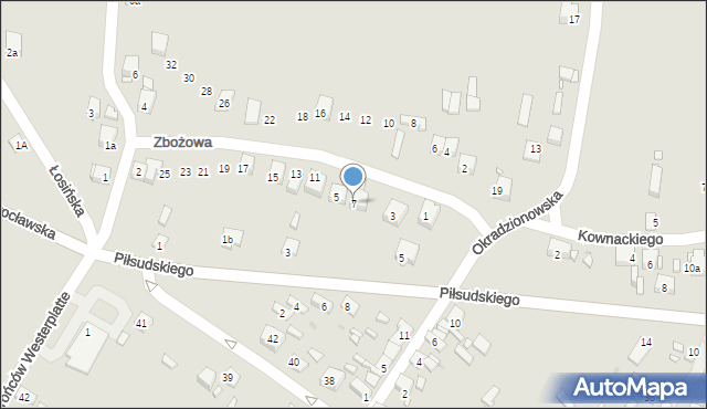 Sławków, Zbożowa, 7, mapa Sławków