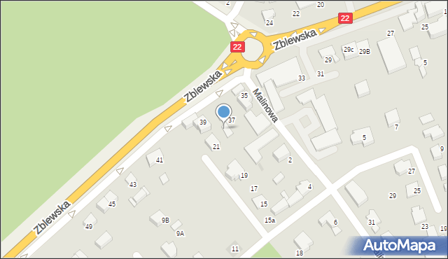 Starogard Gdański, Zblewska, 37a, mapa Starogard Gdański