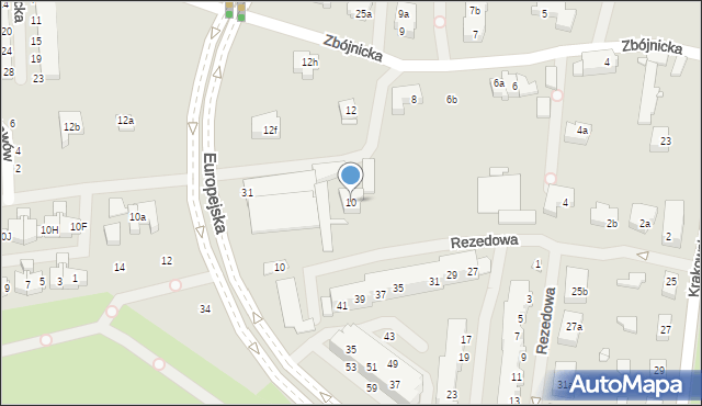 Szczecin, Zbójnicka, 10, mapa Szczecina