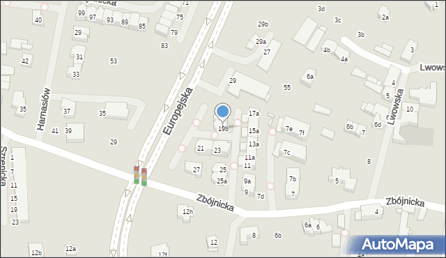 Szczecin, Zbójnicka, 19b, mapa Szczecina