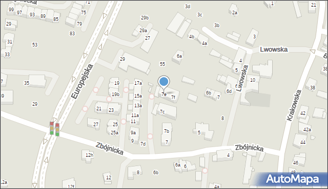 Szczecin, Zbójnicka, 7e, mapa Szczecina