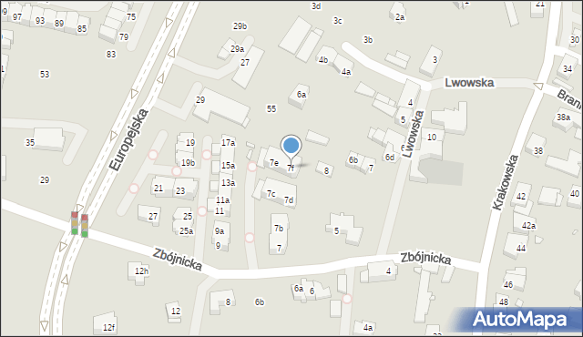 Szczecin, Zbójnicka, 7f, mapa Szczecina