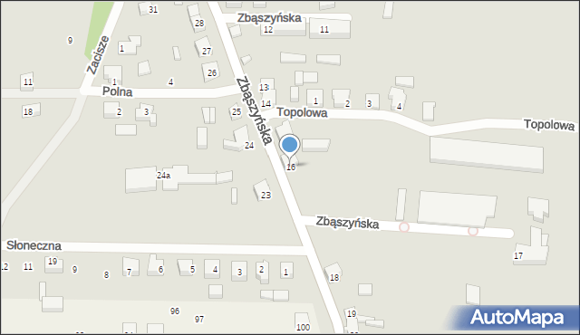 Trzciel, Zbąszyńska, 16, mapa Trzciel