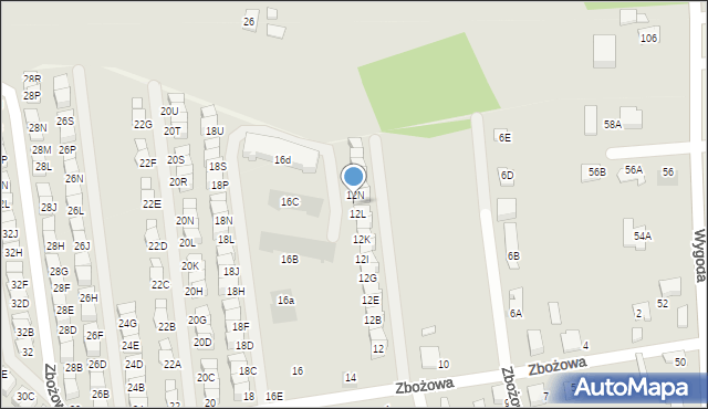 Wieliczka, Zbożowa, 12M, mapa Wieliczka