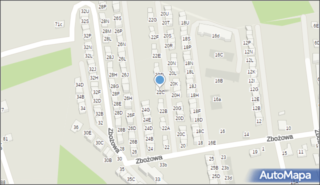 Wieliczka, Zbożowa, 22C, mapa Wieliczka