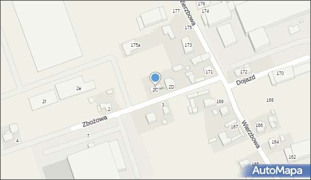 Wysogotowo, Zbożowa, 2C, mapa Wysogotowo