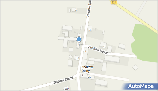 Zbaków Dolny, Zbaków Dolny, 5, mapa Zbaków Dolny