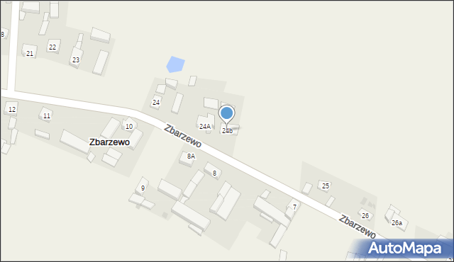Zbarzewo, Zbarzewo, 24b, mapa Zbarzewo