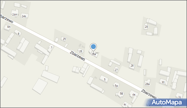 Zbarzewo, Zbarzewo, 26a, mapa Zbarzewo
