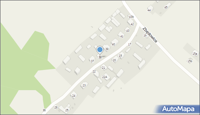 Zbędowice, Zbędowice, 38, mapa Zbędowice