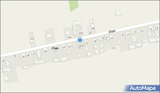 Zbęk, Zbęk, 22, mapa Zbęk