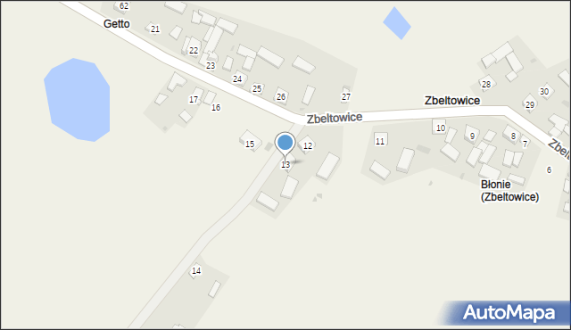 Zbeltowice, Zbeltowice, 13, mapa Zbeltowice