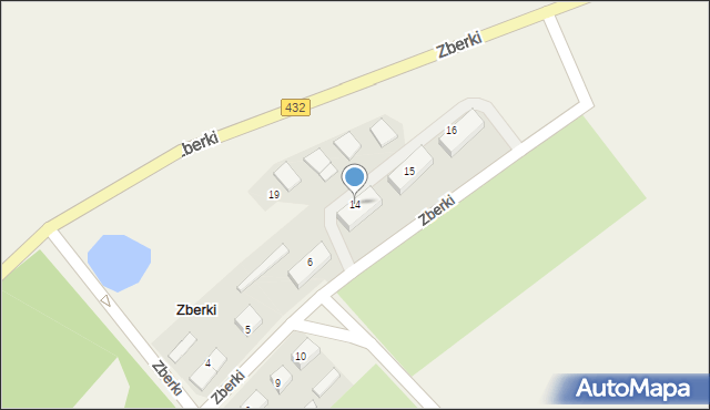 Zberki, Zberki, 14, mapa Zberki