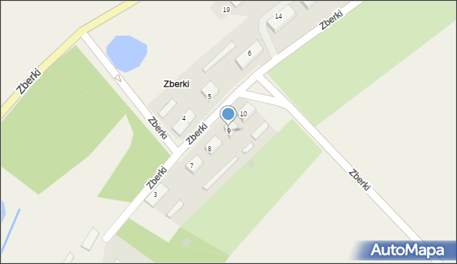 Zberki, Zberki, 9, mapa Zberki