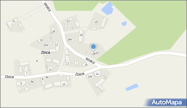 Zbica, Zbica, 16, mapa Zbica