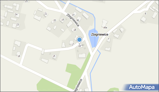 Zbigniewice, Zbigniewice, 14, mapa Zbigniewice
