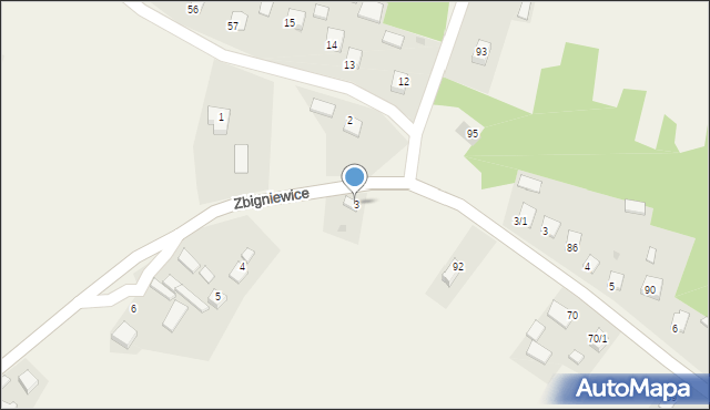 Zbigniewice, Zbigniewice, 3, mapa Zbigniewice