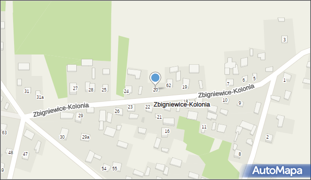 Zbigniewice-Kolonia, Zbigniewice-Kolonia, 20, mapa Zbigniewice-Kolonia